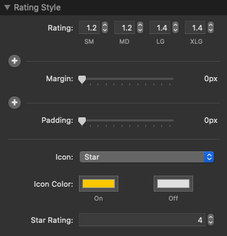 Rating Style Settings